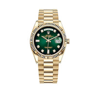 Thumbnail for Luxury Watch Rolex Day-Date 36 Yellow Gold Green Diamond Dial 128238 Wrist Aficionado