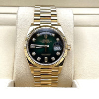 Thumbnail for Luxury Watch Rolex Day-Date 36 Yellow Gold Green Diamond Dial 128238 Wrist Aficionado