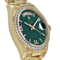 Thumbnail for Rolex Day-Date 36 Yellow Gold Green Malachite Diamond Dial & Bezel 128348RBR