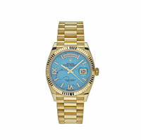 Thumbnail for Luxury Watch Rolex Day-Date 36 Yellow Gold Turquoise Diamond Dial 128238 Wrist Aficionado
