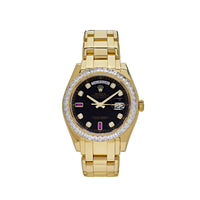 Thumbnail for Luxury Watch Rolex Day-Date 39 Yellow Gold Black Diamond Dial/Bezel 18958BR Wrist Aficionado