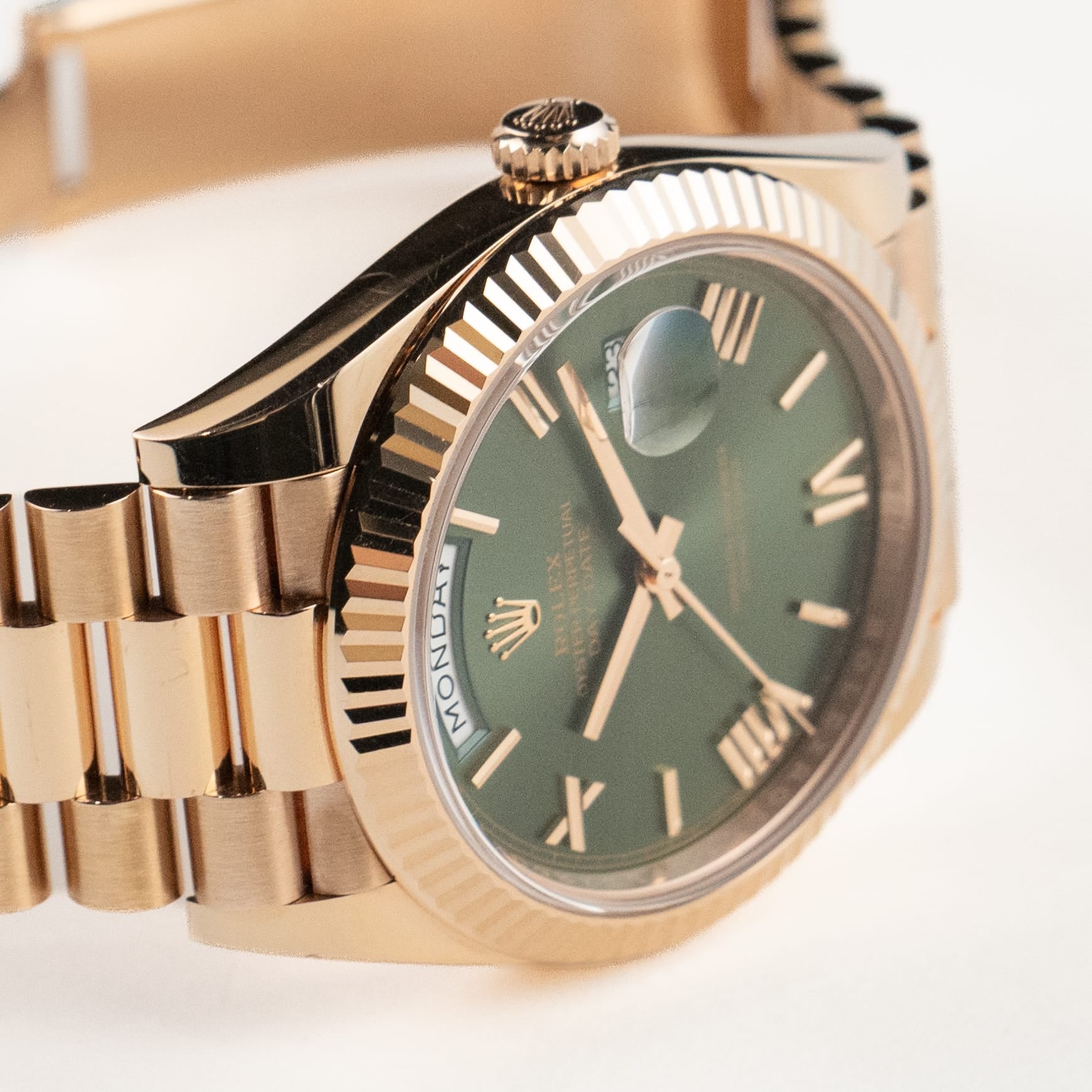 Rolex Day-Date 40 228235 Rose Gold Olive Green Dial (2023)