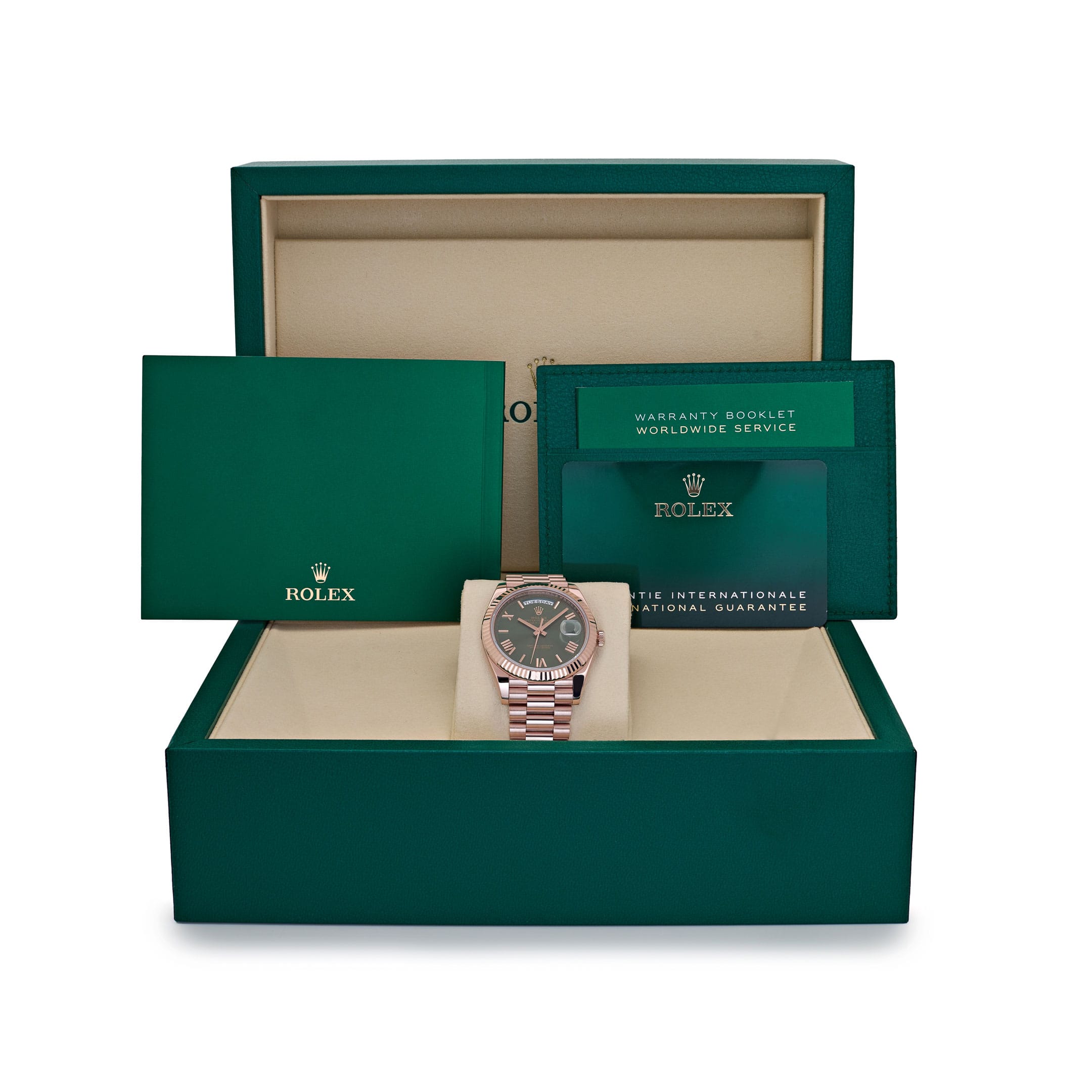 Rolex Day-Date 40 228235 Rose Gold Olive Green Dial (2026)
