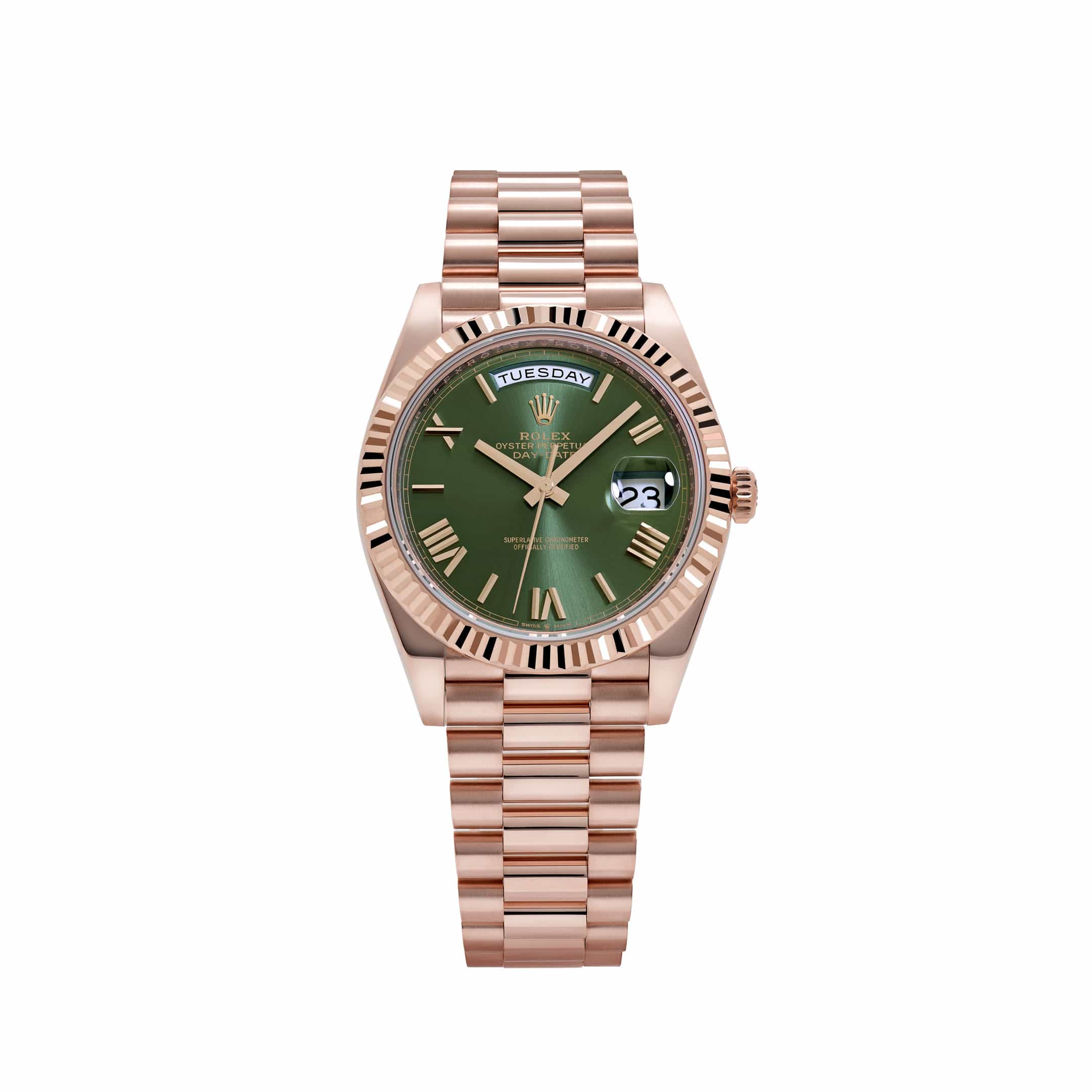 Rolex Day-Date 40 228235 Rose Gold Olive Green Dial (2026)