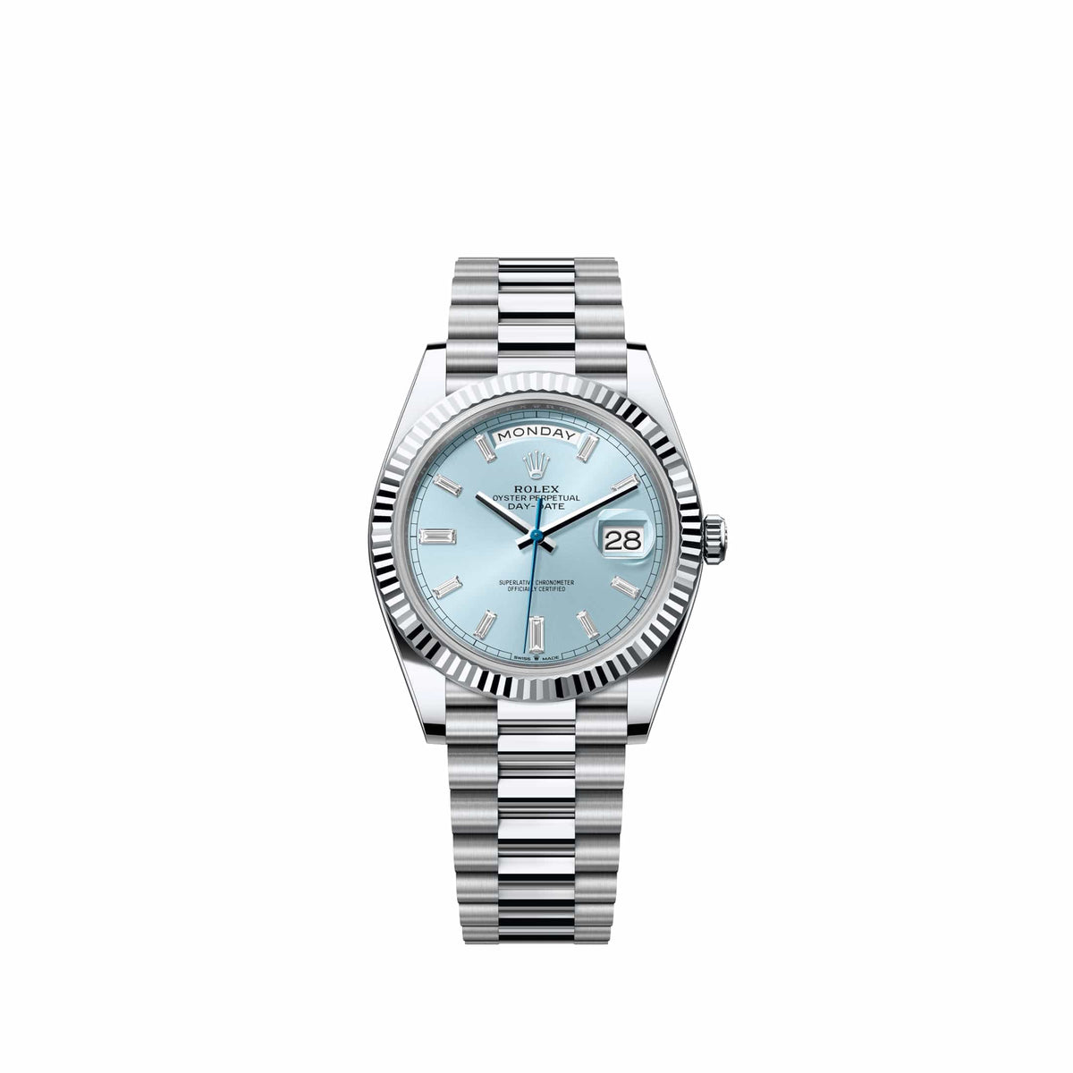 Rolex Day-Date 40 228236 Platinum Ice Blue Diamond Dial President (2026)