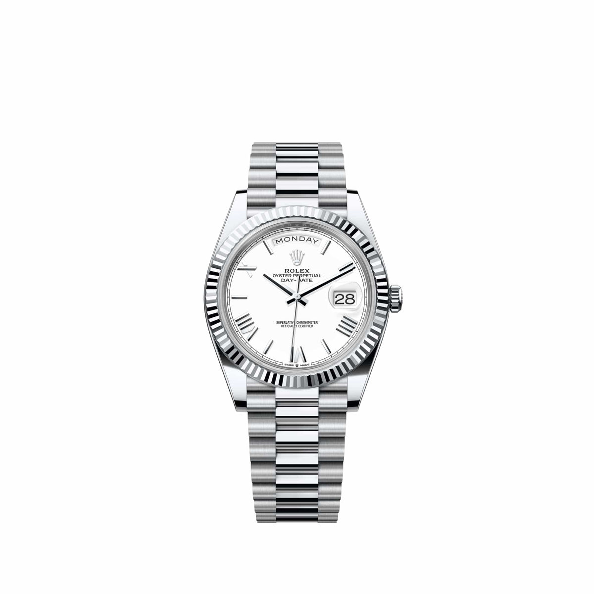 Rolex Day-Date 40 228236 Platinum White Roman Dial President (2026)