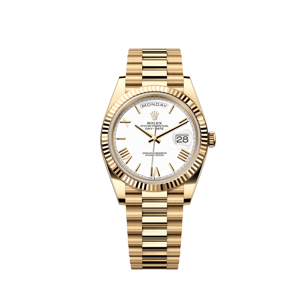 Rolex Day-Date 40 228238 Yellow Gold White Roman Numerals Dial (2025)