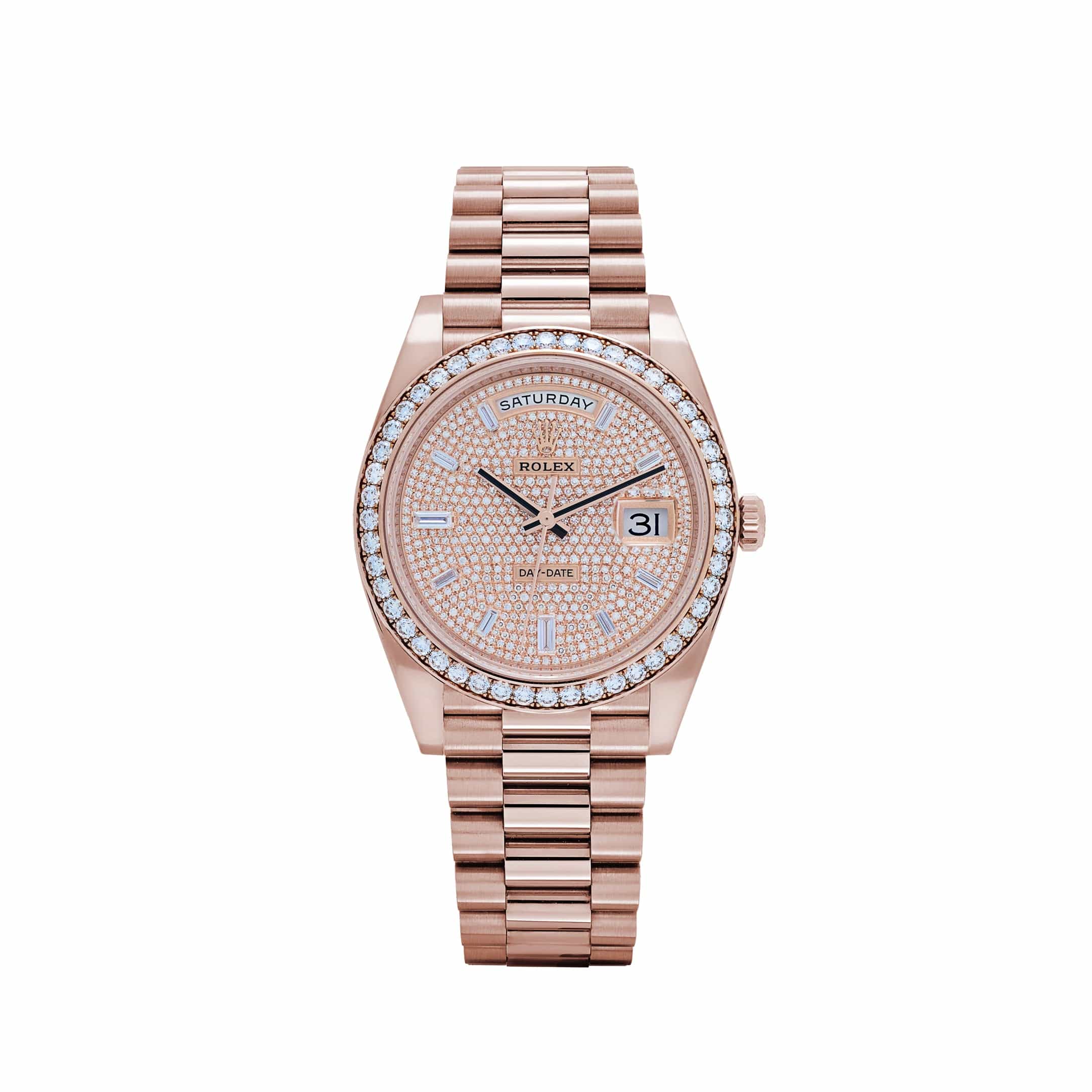 限定Dior Rolex Day-Date 40 228345RBR Rose Gold Diamond Dial Diamond Bezel