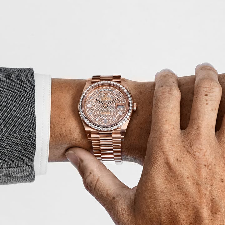 Rolex Day-Date 40 228345RBR Rose Gold Diamond Dial Diamond Bezel (2021)