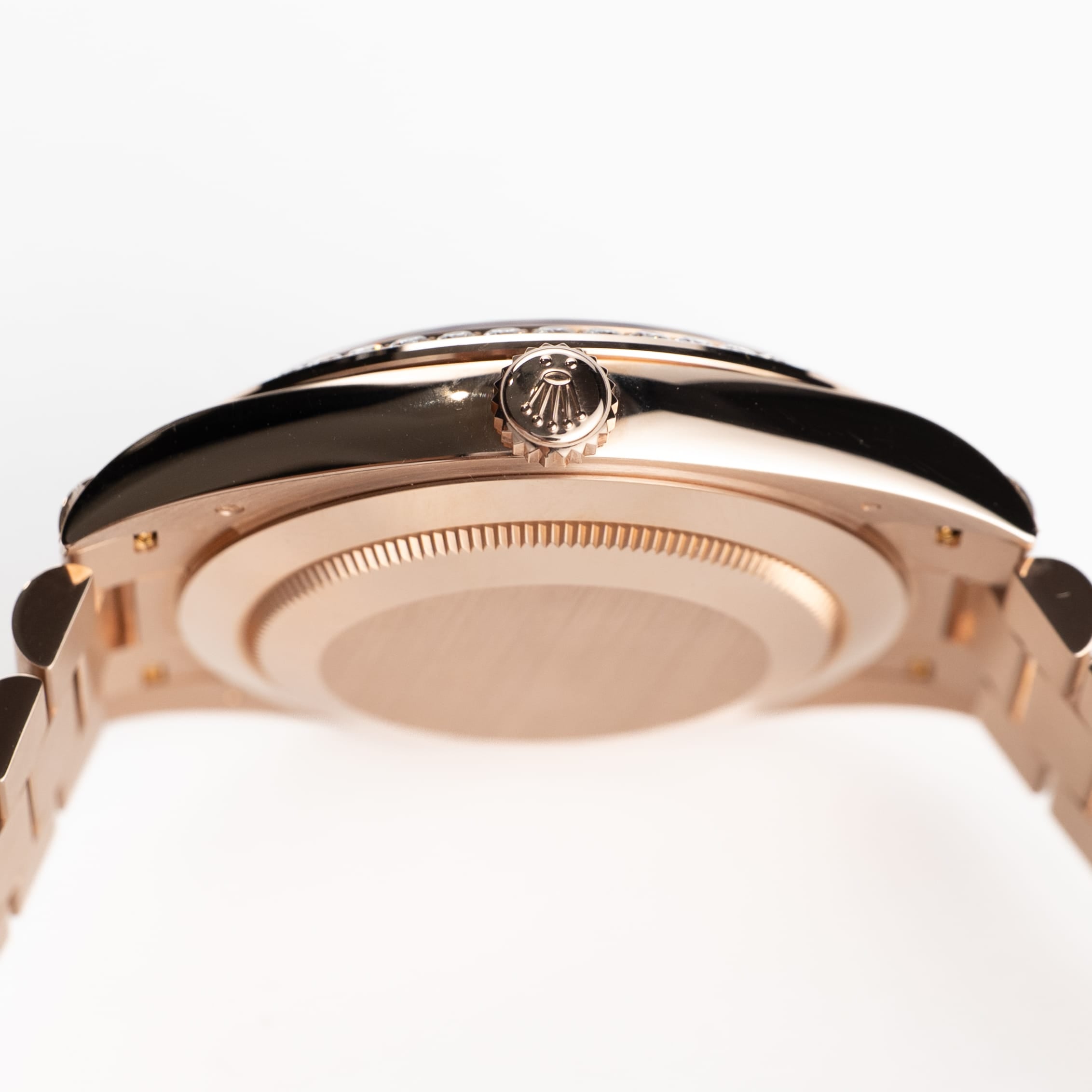 Rolex Day-Date 40 228345RBR Rose Gold Olive Green Roman Numerals Dial Diamond Bezel (2021)
