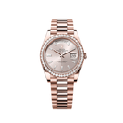 Rolex Day-Date 40 228345RBR Rose Gold Sundust Diamond Dial Diamond Bezel