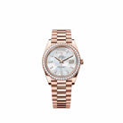 Rolex Day-Date 40 228345RBR Rose Gold White Mother of Pearl Diamond Dial President Diamond Bezel (2026)