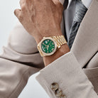 Rolex Day-Date 40 228348RBR Yellow Gold Green Roman Numeral Dial Diamond Bezel (2022)