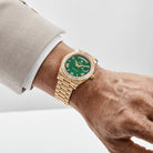 Rolex Day-Date 40 228348RBR Yellow Gold Green Roman Numeral Dial Diamond Bezel (2022)