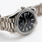Rolex Day-Date 40 228349RBR White Gold Black Diamond Baguette Dial Diamond Bezel (2022)