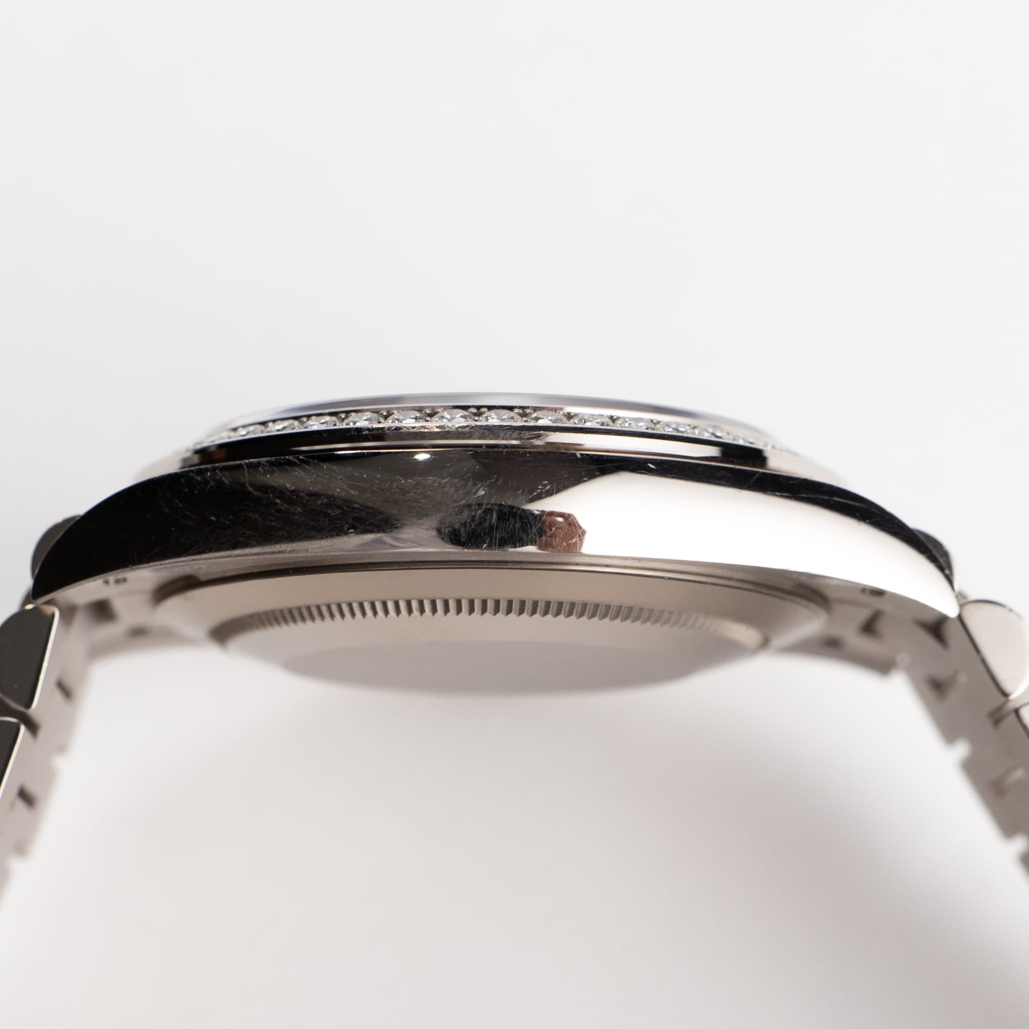 Rolex Day-Date 40 228349RBR White Gold Black Diamond Baguette Dial Diamond Bezel