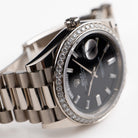 Rolex Day-Date 40 228349RBR White Gold Black Diamond Baguette Dial Diamond Bezel