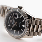 Rolex Day-Date 40 228349RBR White Gold Black Diamond Baguette Dial Diamond Bezel