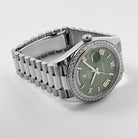 Rolex Day-Date 40 228349RBR White Gold Olive Green Dial Diamond Bezel (2021)