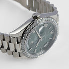 Rolex Day-Date 40 228349RBR White Gold Olive Green Dial Diamond Bezel