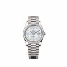 Rolex Day-Date 40 228349RBR White Gold White Mother of Pearl Diamond Dial President Diamond Bezel (2026)