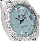 Rolex Day-Date 40 228396TBR Platinum Diamond Bezel Ice Blue Diamond Dial