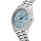 Rolex Day-Date 40 228396TBR Platinum Diamond Bezel Ice Blue Diamond Dial