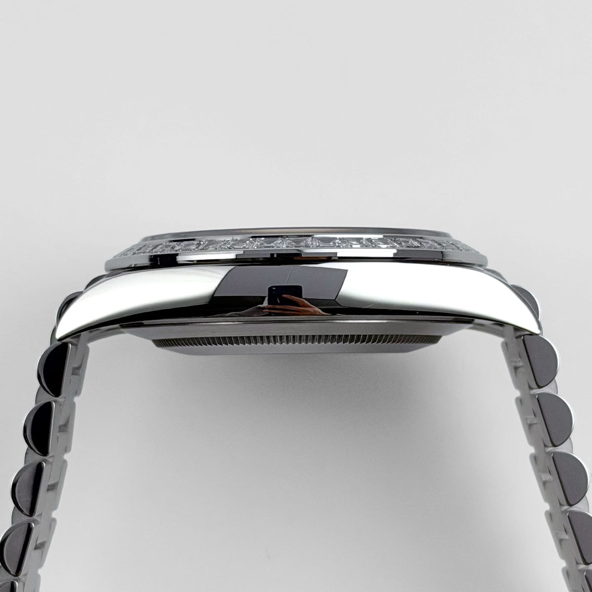 Rolex Day-Date 40 228396TBR Platinum Ice Blue Diamond Baguette Dial Diamond Baguette Bezel