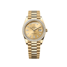 Rolex Day-Date 40 228398TBR Yellow Gold Champagne Diamond Baguette Dial Diamond Baguette Bezel (2020)