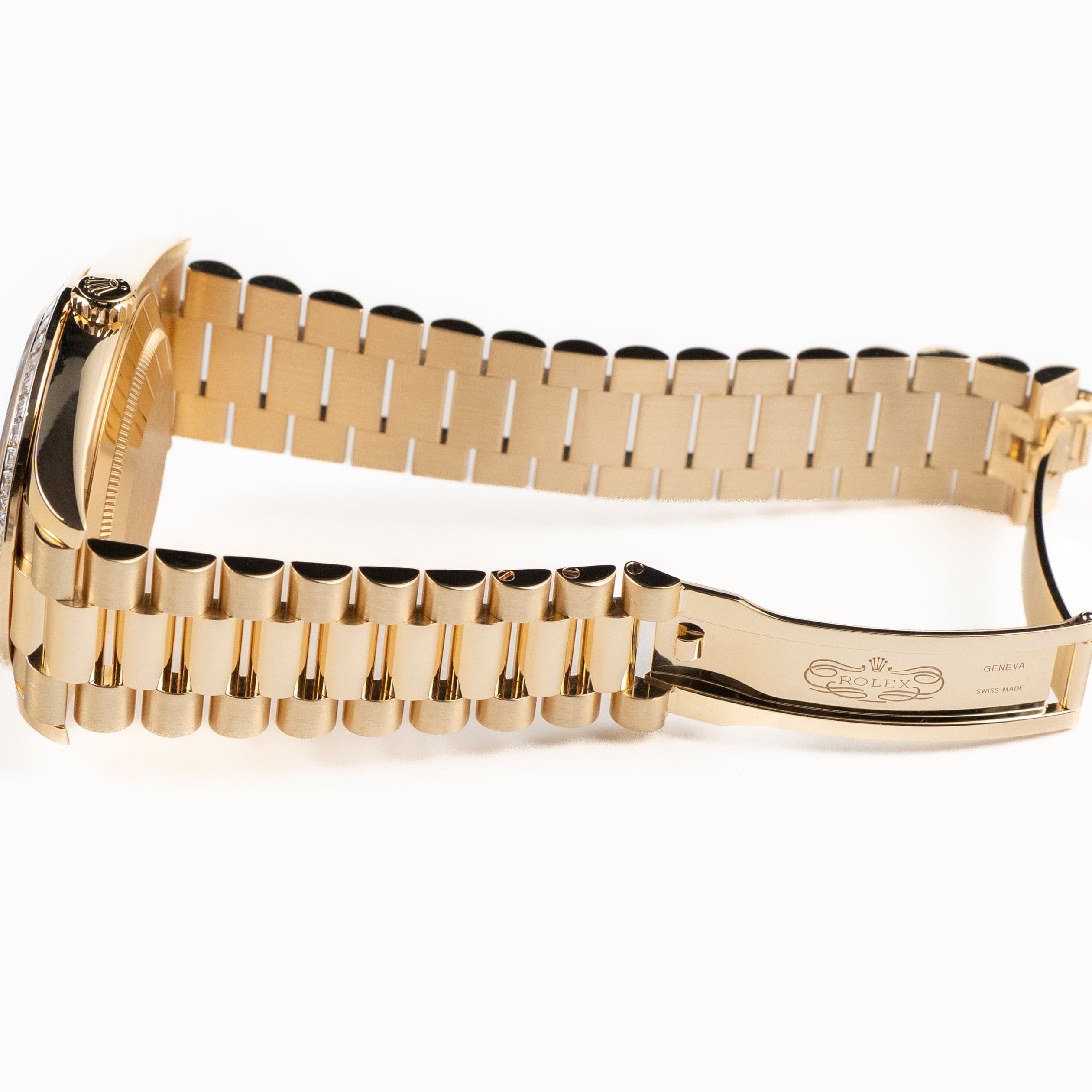 Rolex Day-Date 40 228398TBR Yellow Gold Champagne Diamond Baguette Dial Diamond Baguette Bezel (2020)