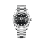 Luxury Watch Rolex Day-Date 40 Platinum Diamond Bezel Black Dial 228396TBR Wrist Aficionado