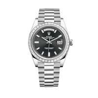 Thumbnail for Luxury Watch Rolex Day-Date 40 Platinum Diamond Bezel Black Diamond Dial 228396TBR Wrist Aficionado