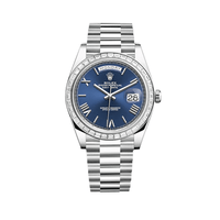 Thumbnail for Luxury Watch Rolex Day-Date 40 Platinum Diamond Bezel Blue Dial 228396TBR Wrist Aficionado
