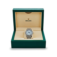 Thumbnail for Rolex Day-Date 40 Platinum Ice Blue Arabic Dial 228206 Wrist Aficionado