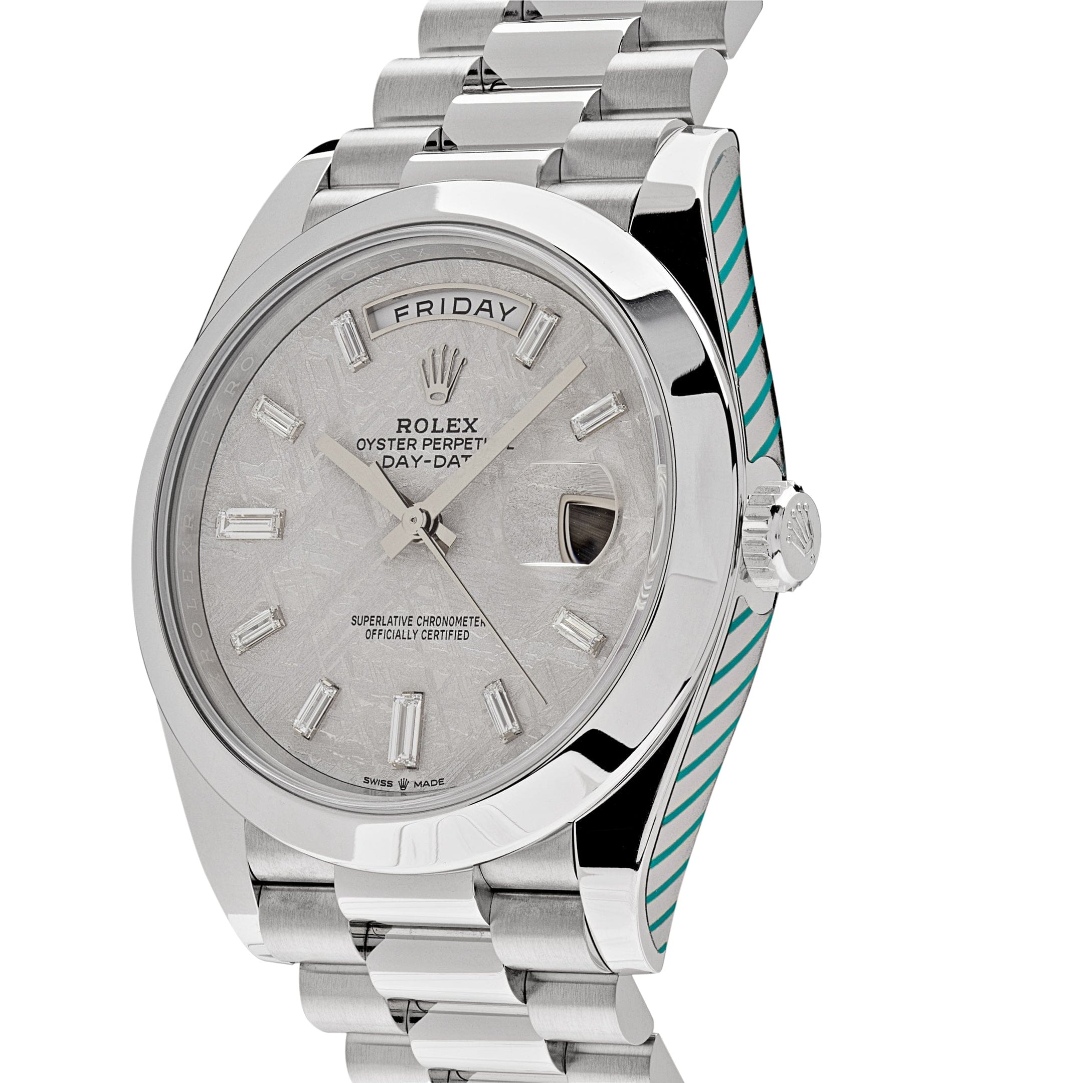 Luxury Watch Rolex Day-Date 40 Platinum Meteorite Diamond Dial 228206 Wrist Aficionado