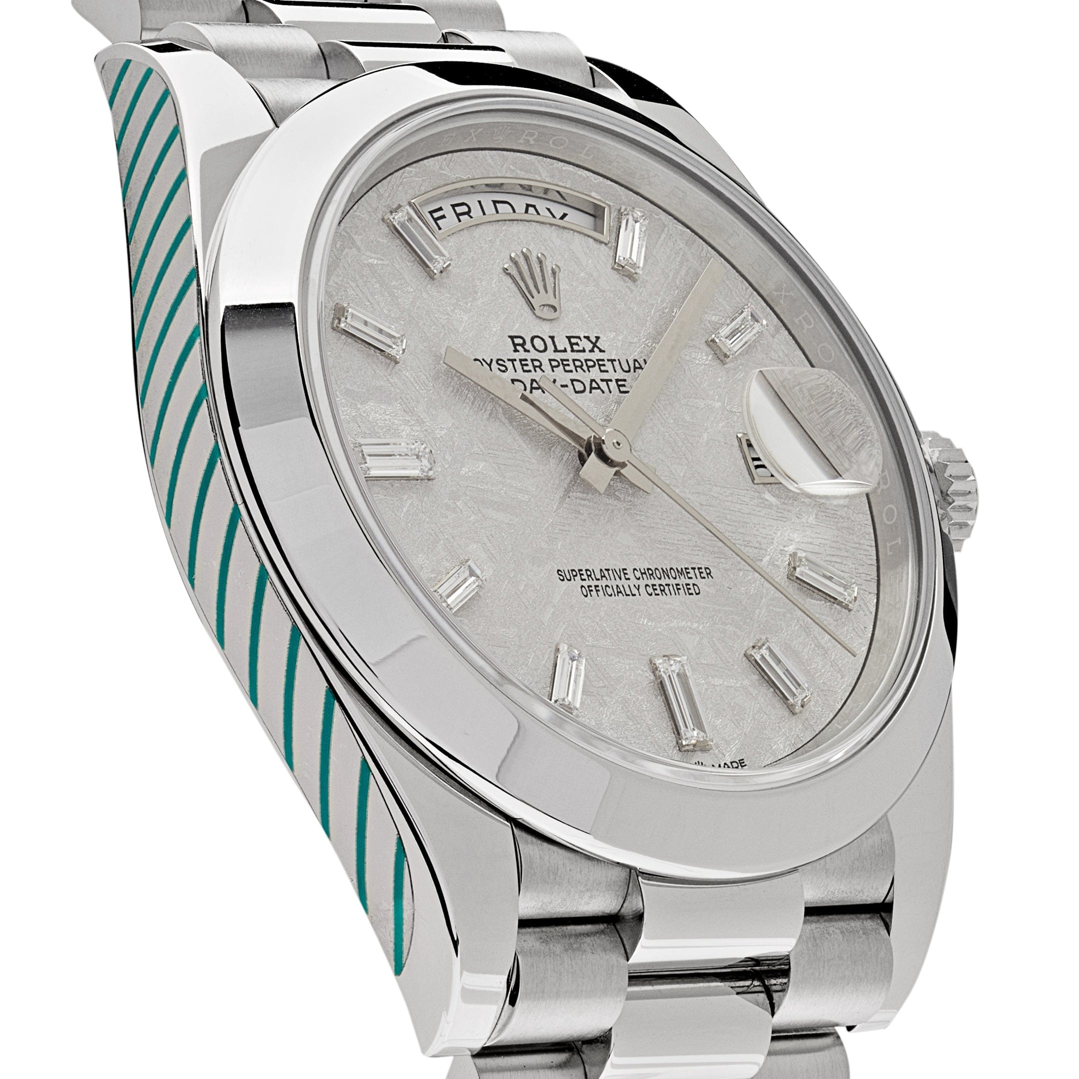 Luxury Watch Rolex Day-Date 40 Platinum Meteorite Diamond Dial 228206 Wrist Aficionado