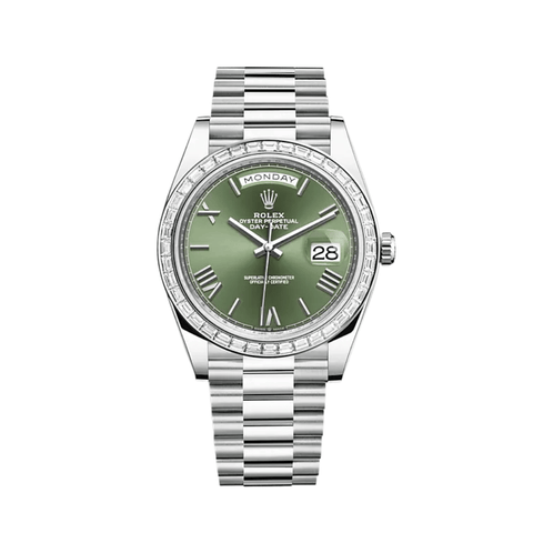 Rolex green online numerals