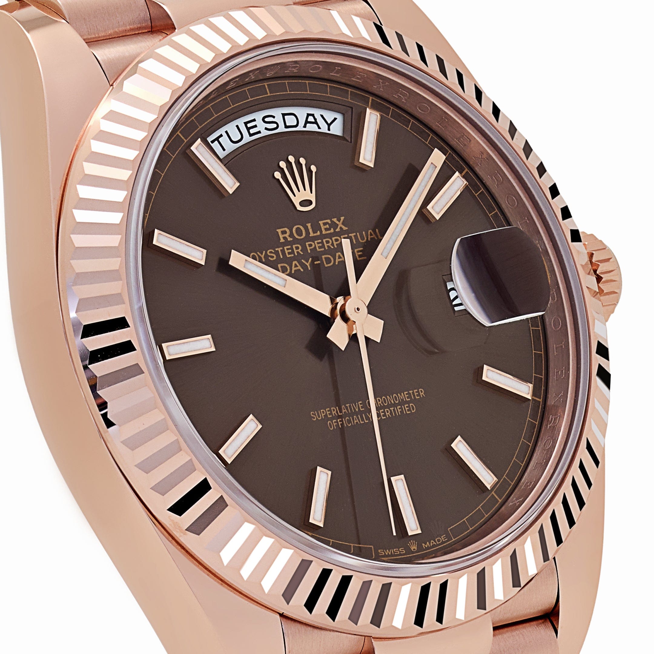 Rolex Day-Date 40 Reference 228235 Rose Gold Chocolate Dial (2025