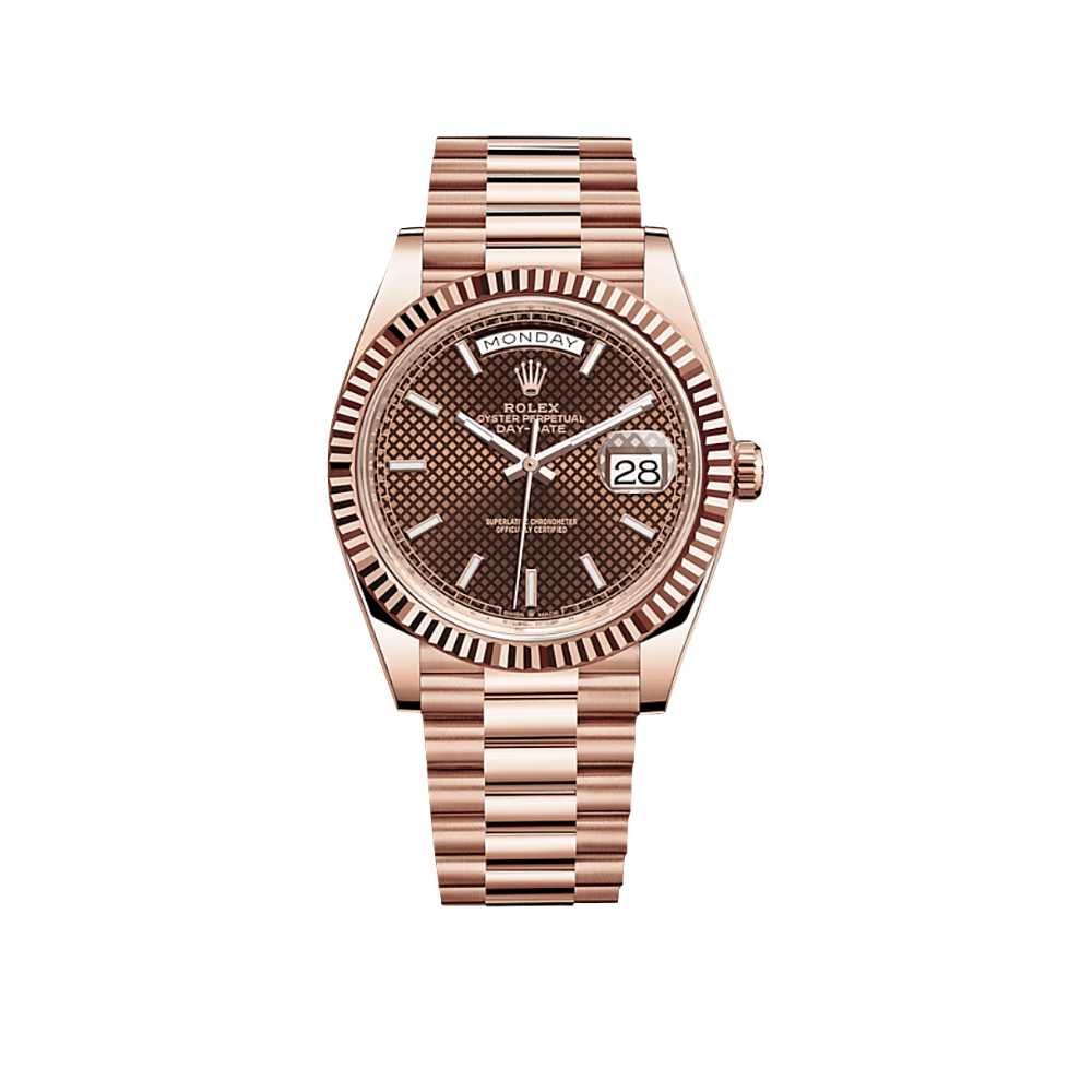 Luxury Watch Rolex Day-Date 40 Rose Gold Chocolate Dial 228235 Wrist Aficionado