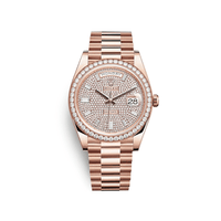 Thumbnail for Luxury Watch Rolex Day-Date 40 Rose Gold Diamond Bezel Diamond-Paved Dial 228345RBR Wrist Aficionado