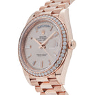 Luxury Watch Rolex Day-Date 40 Rose Gold Diamond Bezel Sundust Diamond Dial 228345RBR Wrist Aficionado