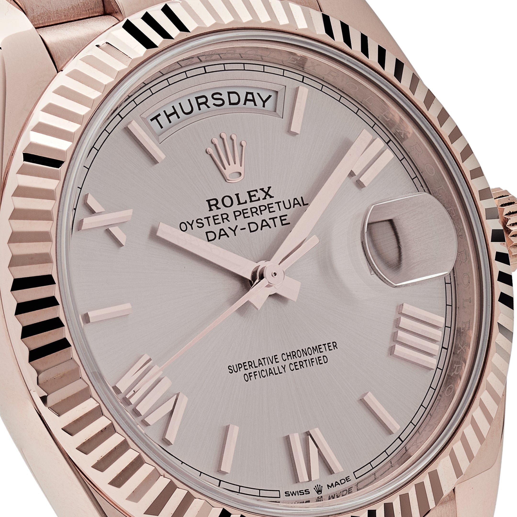 Rolex Day-Date 40 228235 Rose Gold Sundust Roman Dial – Wrist
