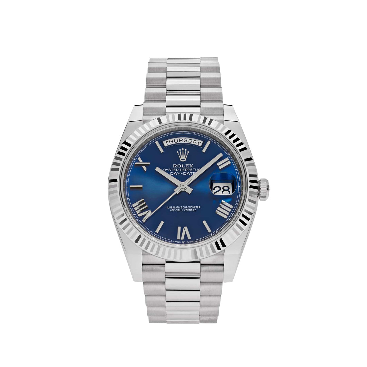 Rolex Day Date 228239 White Gold Blue Dial 2021 Wrist Aficionado