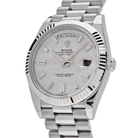 Thumbnail for Luxury Watch Rolex Day-Date 40 White Gold Meteorite Diamond Dial 228239 Wrist Aficionado