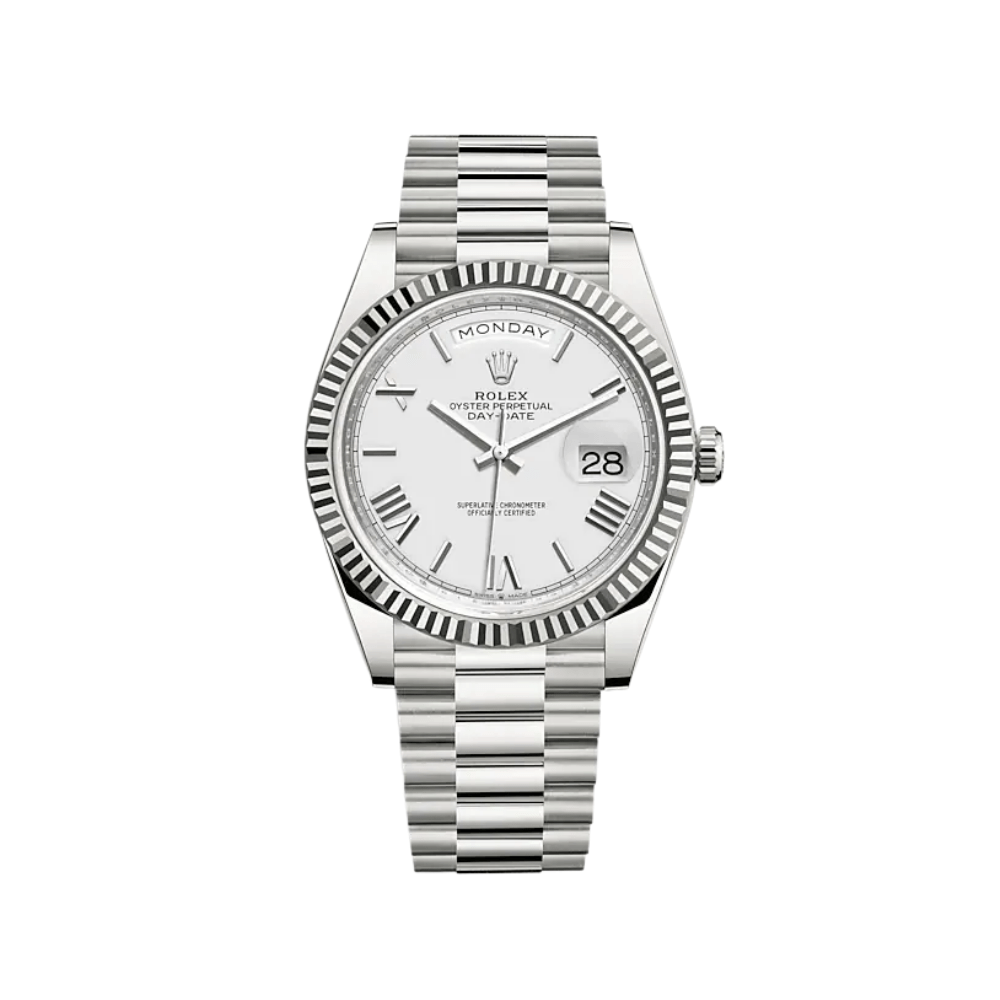 Luxury Watch Rolex Day-Date 40 White Gold White Dial 228239 Wrist Aficionado