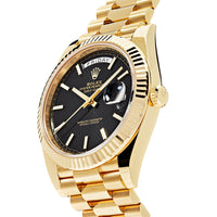 Thumbnail for Luxury Watch Rolex Day-Date 40 Yellow Gold Black Diagonal Dial 228238 (2022) Wrist Aficionado