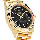 Luxury Watch Rolex Day-Date 40 Yellow Gold Black Diagonal Dial 228238 (2022) Wrist Aficionado