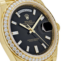Thumbnail for Luxury Watch Rolex Day-Date 40 Yellow Gold Black Diamond Dial & Bezel 228348RBR Wrist Aficionado