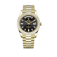 Thumbnail for Luxury Watch Rolex Day-Date 40 Yellow Gold Diamond-Paved Bezel Black Diamond Dial 228398TBR Wrist Aficionado