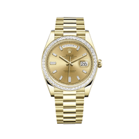 Thumbnail for Luxury Watch Rolex Day-Date 40 Yellow Gold Diamond-Paved Bezel Champagne Diamond Dial  228398TBR Wrist Aficionado